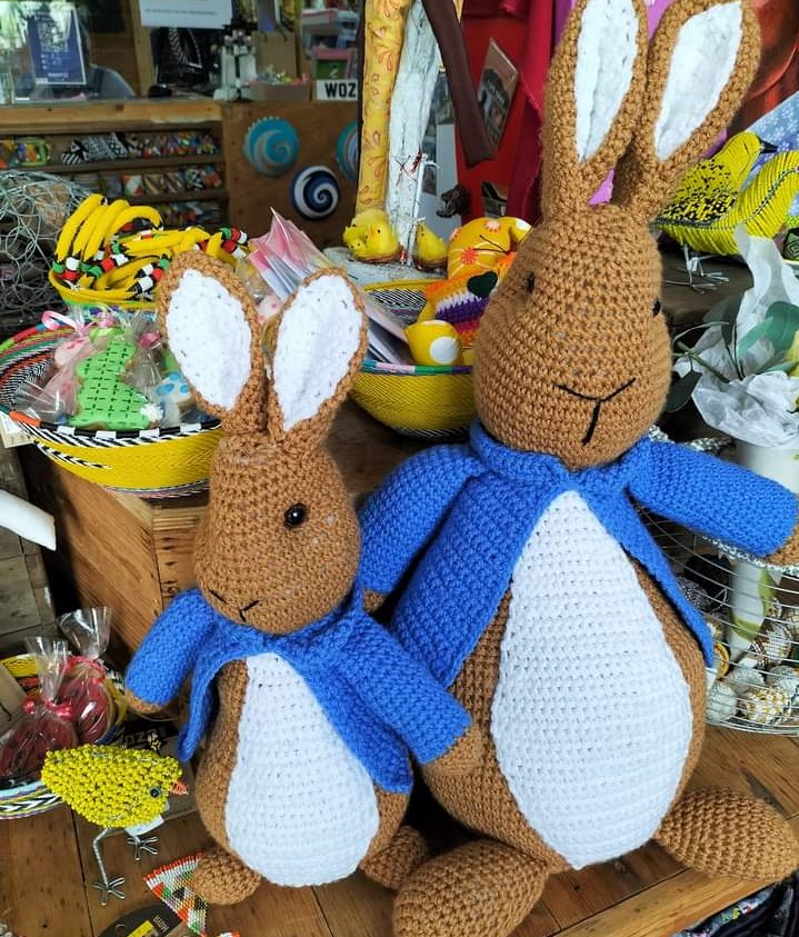 Peter Rabbit inspired Easter bunnies at Woza Moya.