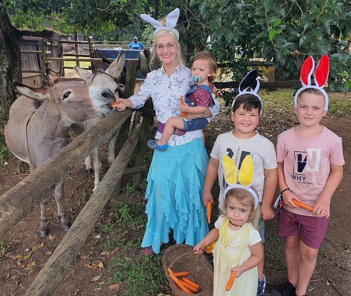 Pictured are the Wheeler / Watson family – getting ready for the Easter Family Fun at the Kloof and Highway SPCA this Saturday.